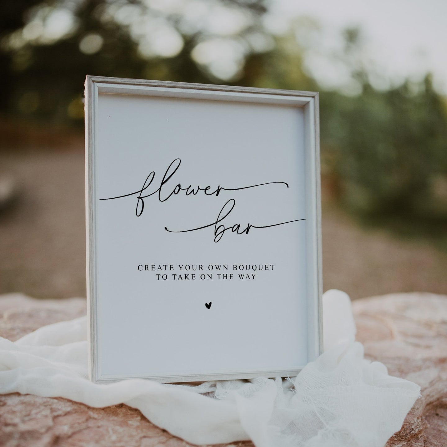 Elegant Bridal Shower Flower Bar Sign - SincerelyByNicole